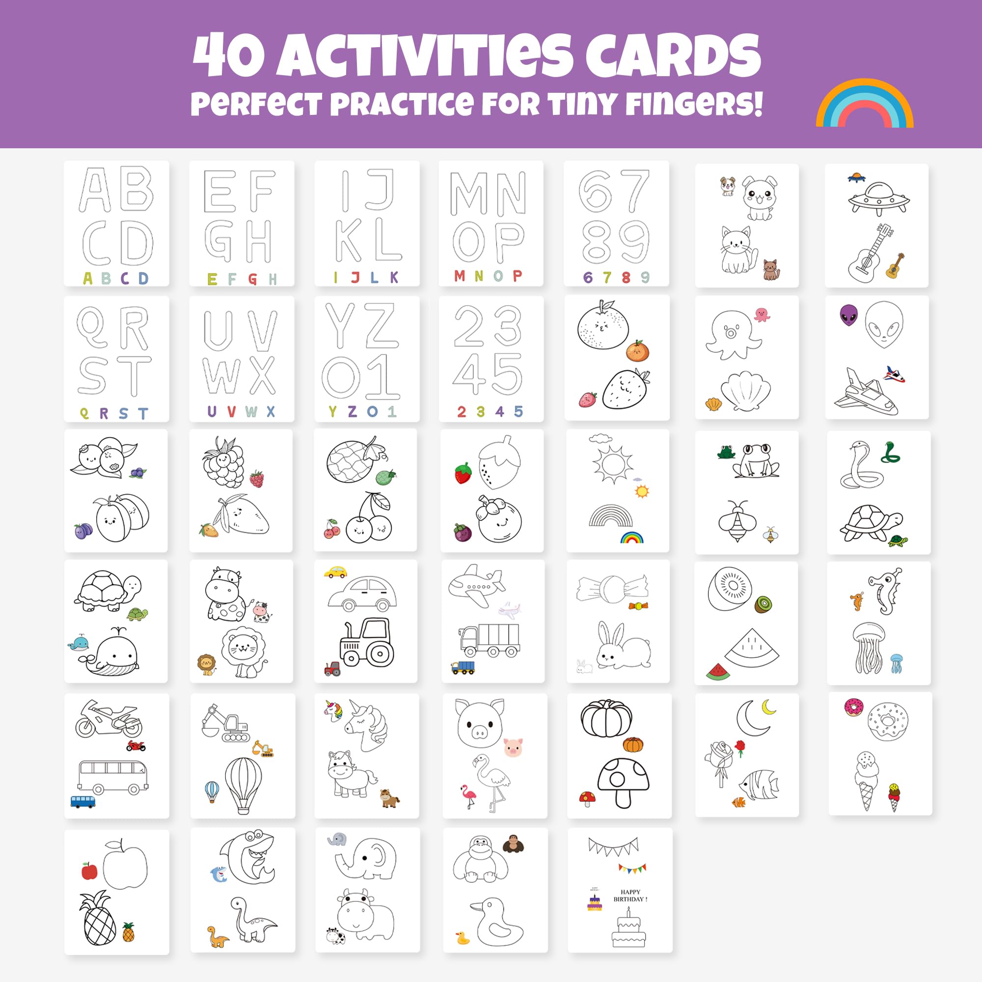 8.5" LCD Painting Board + 20 double sided cards (40 activities)