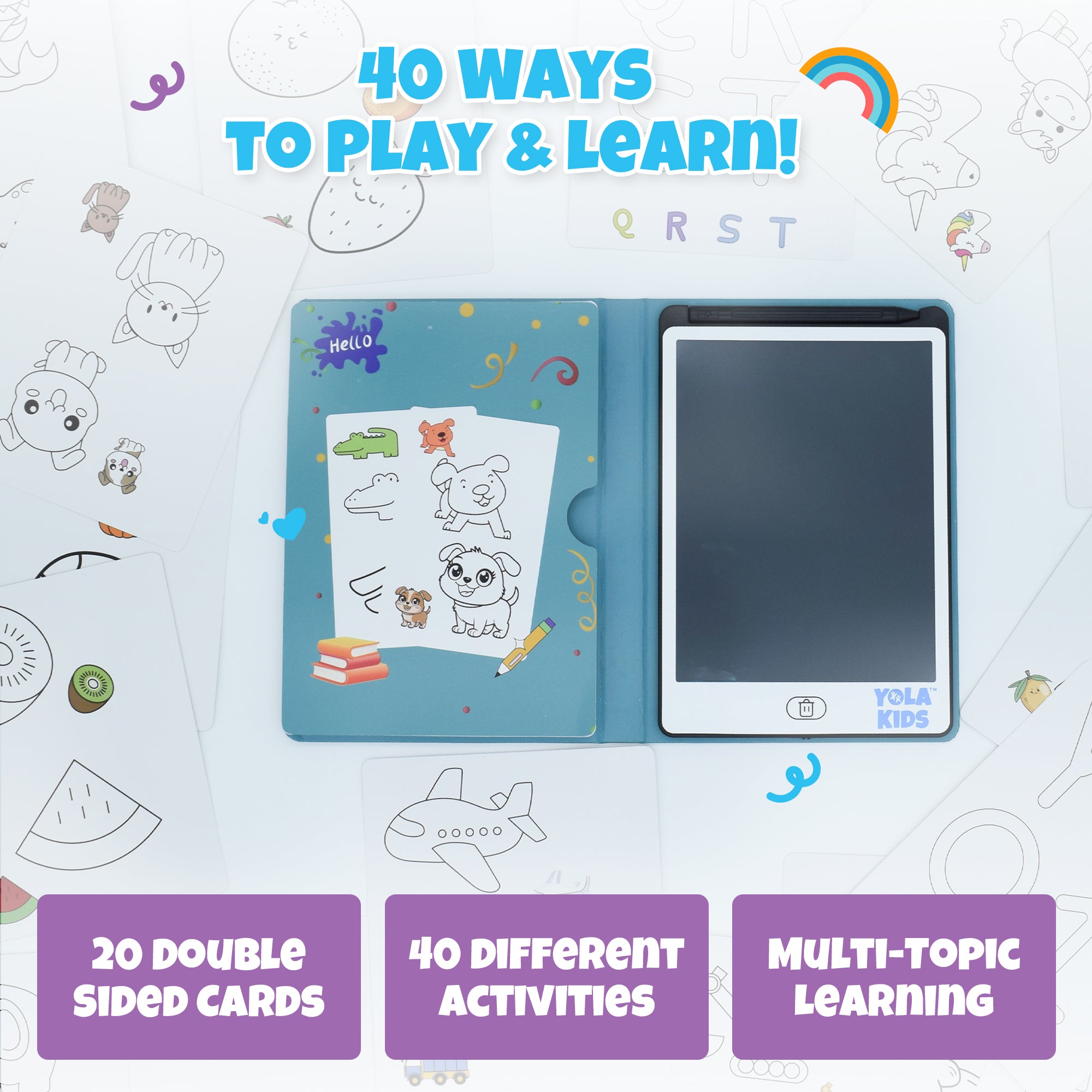 8.5" LCD Painting Board + 20 double sided cards (40 activities)