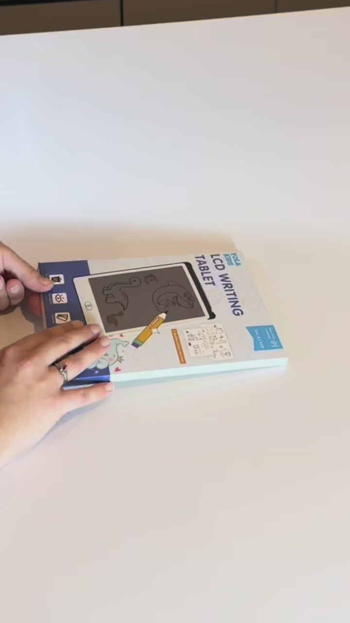 Tablette d'écriture LCD 8,5 pouces + 4 cartes recto-verso (8 activités)
