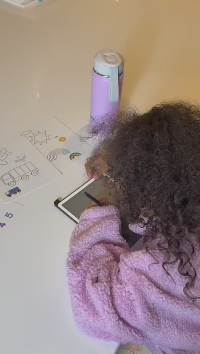 Tablette d'écriture LCD 8,5 pouces + 4 cartes recto-verso (8 activités)